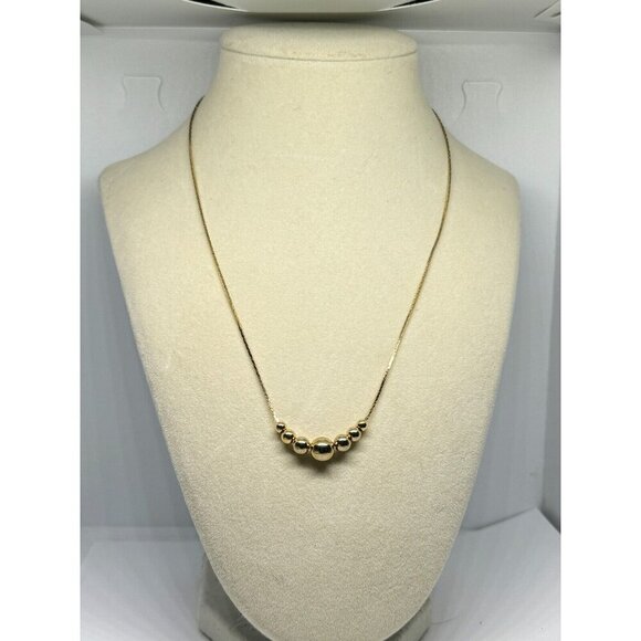 1970's vintage slide a bead gold tone minimalist necklace 18" - Picture 1 of 3